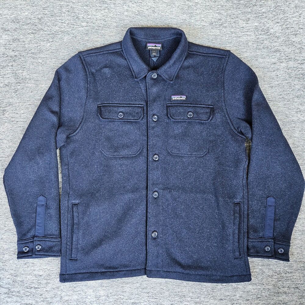 Patagonia Men's Navy Blue Wool-Blend Button Jacket - Picture 1 of 13